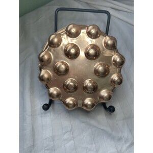 Vintage Copper 4 Cup Fluted Copper Jello Mold With Hanging Wall Decor
